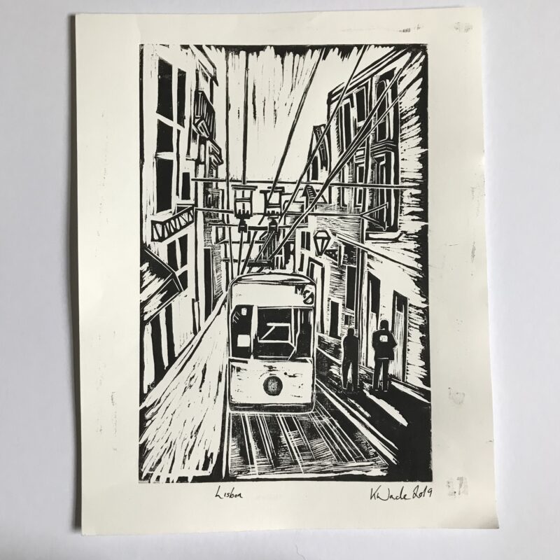 Lisbon Lino print